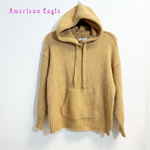 American Eagle Outfitters Tops - American Eagle Sweater Oversized Hoodie Honey Tan Womans XS